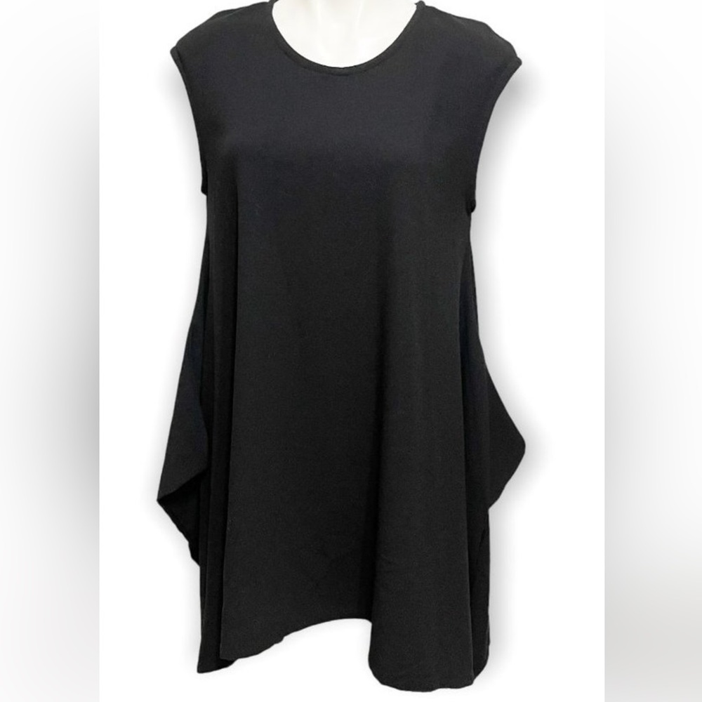 Bryn Walker Black Sleeveless Lagenlook Trapeze Dress M